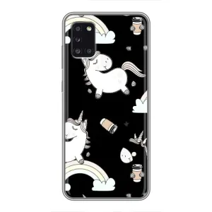 Чехол Unicorn на Samsung Galaxy A31 (A315) (Единорог с кофе)