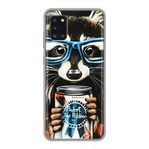 Силиконовый Чехол с Енотами на Samsung Galaxy A31 (A315) (Енот в очках)