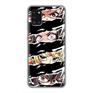 Силиконовые чехлы с глазами Anime для Самсунг Галакси А31 (Глаза на чорном)