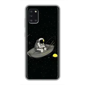Силиконовый Чехол с принтом "Космонавты" на Samsung Galaxy A31 (A315) (Космонавт на рыбалке)
