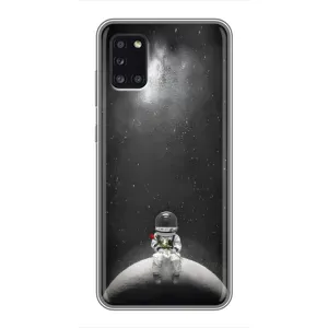 Силиконовый Чехол с принтом "Космонавты" на Samsung Galaxy A31 (A315) (Космонавт романтик)