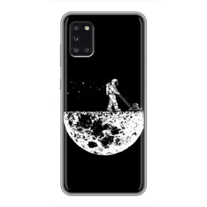 Силиконовый Чехол с принтом "Космонавты" на Samsung Galaxy A31 (A315) (Космонавт)