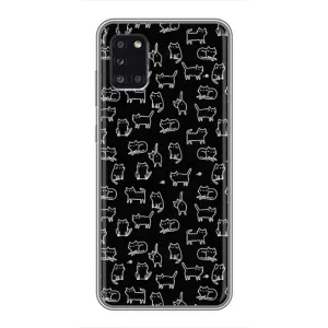 Чехол на тематику: Коты для Samsung Galaxy A31 (A315) (Котики на черном)