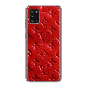 Текстурный Чехол Louis Vuitton для Самсунг Галакси А31 (Красный ЛВ)