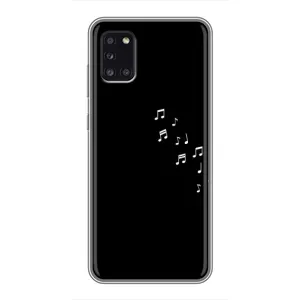 Чехол с картинками на черном фоне для Samsung Galaxy A31 (A315) (Ноты)