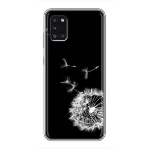 Силиконовый Чехол с одуванчиками на Samsung Galaxy A31 (A315) (Одуванчик на чёрном)