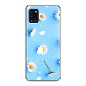 Чехол с Цветами для Samsung Galaxy A31 (A315) (ромашки на голубом)