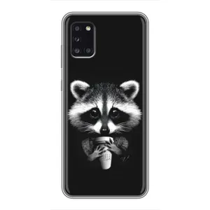 Силиконовый Чехол с Енотами на Samsung Galaxy A31 (A315) (С кофем)