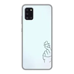 Чехлы (Знак сердечка) на Samsung Galaxy A31 (A315) (Сердце на голубом)