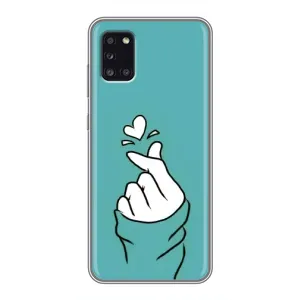 Чехлы (Знак сердечка) на Samsung Galaxy A31 (A315) (Сердечко на бирюзовом)