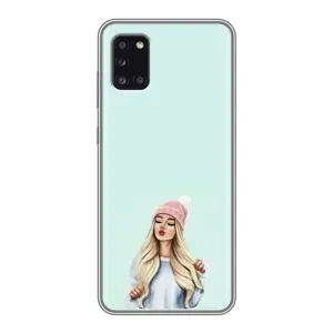Силиконовый Чехол на Samsung Galaxy A31 (A315) с картинкой Стильных Девушек (В шапке)