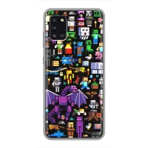 Чехол майнкрафт для Samsung Galaxy A31 (A315) (Все персонажи)