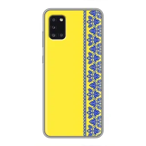 Силиконовый Чехол на Samsung Galaxy A31 (A315) (Вышиванка на желтом)