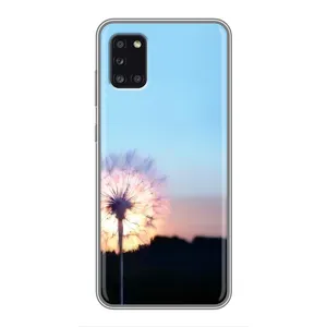 Силиконовый Чехол с одуванчиками на Samsung Galaxy A31 (A315) (Закат с одуванчиком)