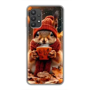 Друкований чохол 'Звірята з кавою' для Samsung Galaxy A32 (5G) (Білка з кавою)