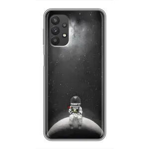 Силіконовый Чохол з принтом "Космонавти" на Samsung Galaxy A32 (5G) (Космонавт романтик)
