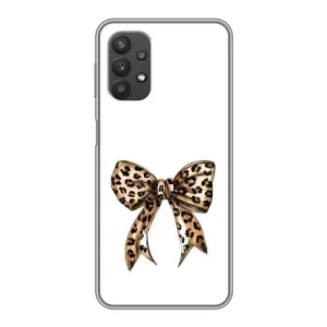 Чехол банты для Samsung Galaxy A32 (5G) (Леопардовый принт)