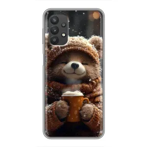 Друкований чохол 'Звірята з кавою' для Samsung Galaxy A32 (5G) (Ведмедик з кавою)
