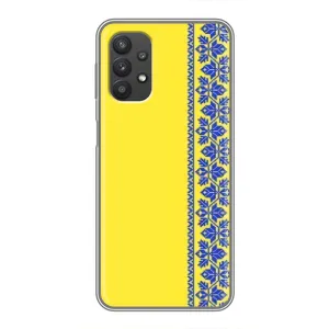 Силиконовый Чехол на Samsung Galaxy A32 (5G) (Вышиванка на желтом)