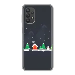 Силиконовый бампер на рождество для Samsung Galaxy A32 (Город зимний)