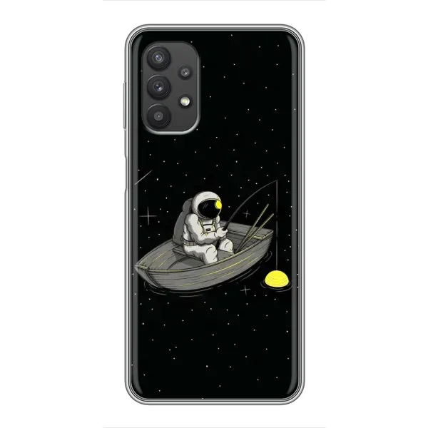 Чехол с рисунком «Космонавт на рыбалке» для Samsung Galaxy A32