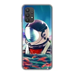 Силіконовый Чохол з принтом "Космонавти" на Samsung Galaxy A32 (Космонавт у воді)