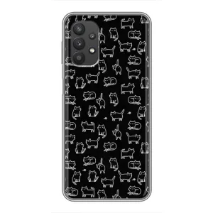 Чехол на тематику: Коты для Samsung Galaxy A32 (Котики на черном)