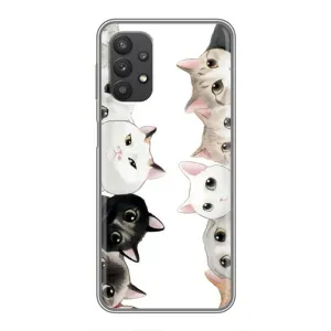 Силиконовый чехол с котиком для Samsung Galaxy A32 (Коты)