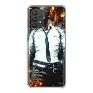 Силиконовый чехол с картинкой "Герой Pubg" на Samsung Galaxy A32 (Man Пубг)
