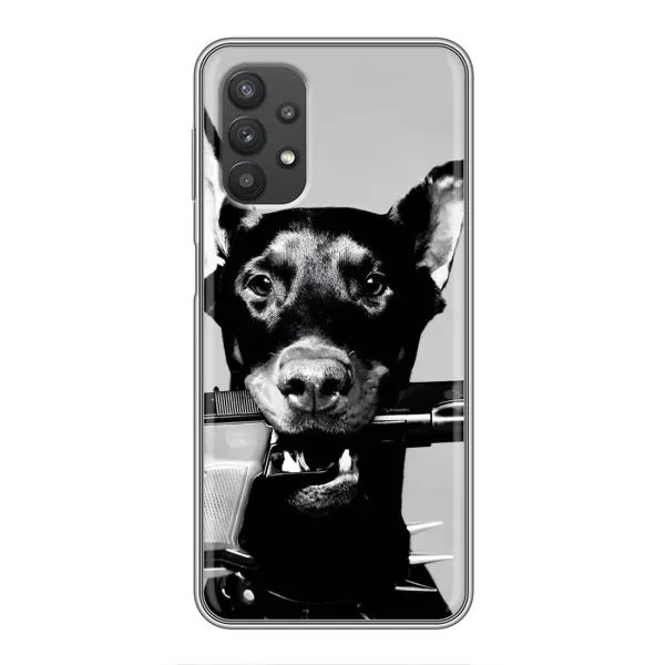 Чехол с рисунком «Опасный доберман» для Samsung Galaxy A32 Чехол с рисунком «Опасный доберман» для Samsung Galaxy A32