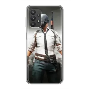 Силиконовый чехол с картинкой "Герой Pubg" на Samsung Galaxy A32 (Пабг)