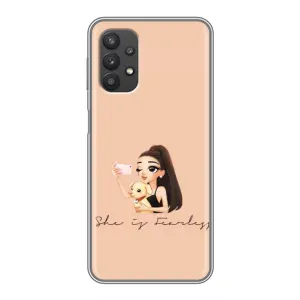 Силиконовый Чехол на Samsung Galaxy A32 с картинкой Стильных Девушек (С собакой)
