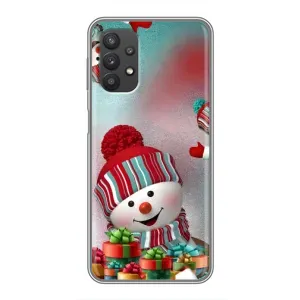 Чехлы на Новый Год Samsung Galaxy A32 (Снеговик в шапке)