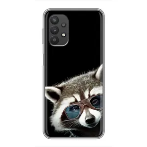 Силиконовый Чехол с Енотами на Samsung Galaxy A32 (Стильный Енот)