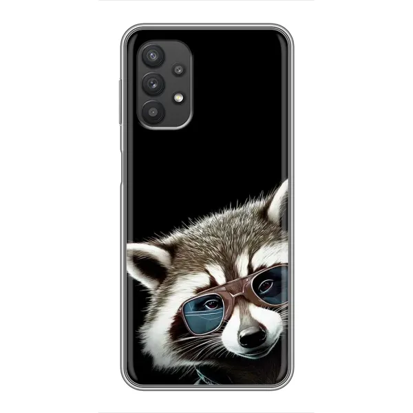 Чехол с рисунком «Стильный Енот» для Samsung Galaxy A32 Чехол с рисунком «Стильный Енот» для Samsung Galaxy A32