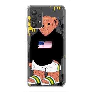 Чехлы Мишка Тедди для Самсунг Галакси А32 (Teddy USA)