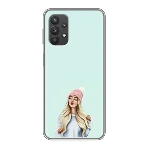 Силиконовый Чехол на Samsung Galaxy A32 с картинкой Стильных Девушек (В шапке)