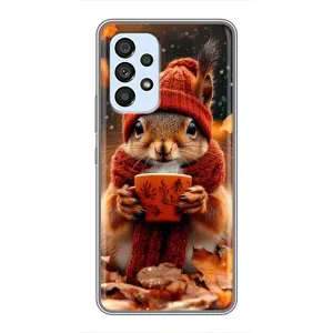 Друкований чохол 'Звірята з кавою' для Samsung Galaxy A33 (5G) (Білка з кавою)