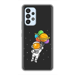 Силиконовый Чехол с принтом "Космонавты" на Samsung Galaxy A33 (5G) (Космонавт с шариками)