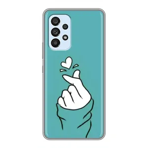 Чехлы (Знак сердечка) на Samsung Galaxy A33 (5G) (Сердечко на бирюзовом)