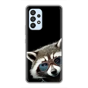 Силиконовый Чехол с Енотами на Samsung Galaxy A33 (5G) (Стильный Енот)