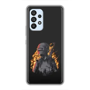 Силиконовый чехол с картинкой "Герой Pubg" на Samsung Galaxy A33 (5G) (В огне)