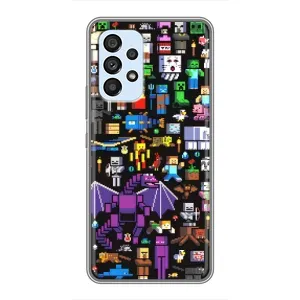 Чехол майнкрафт для Samsung Galaxy A33 (5G) (Все персонажи)
