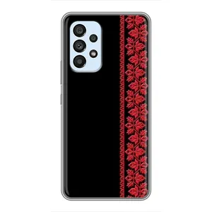 Силиконовый Чехол на Samsung Galaxy A33 (5G) с картинкой Вышиванки (Вышиванка на черном)