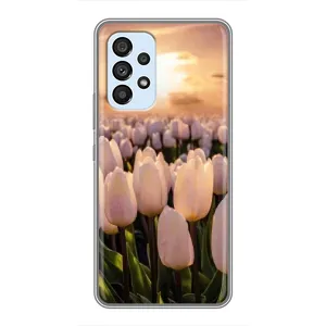 Чехлы с картинкой (Тюльпаны) на Самсунг Галакси А33 (5G) (Закат с цветами)
