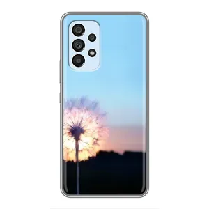Силиконовый Чехол с одуванчиками на Samsung Galaxy A33 (5G) (Закат с одуванчиком)