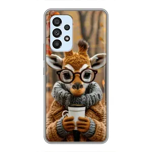Друкований чохол 'Звірята з кавою' для Samsung Galaxy A33 (5G) (Жираф з кавою)