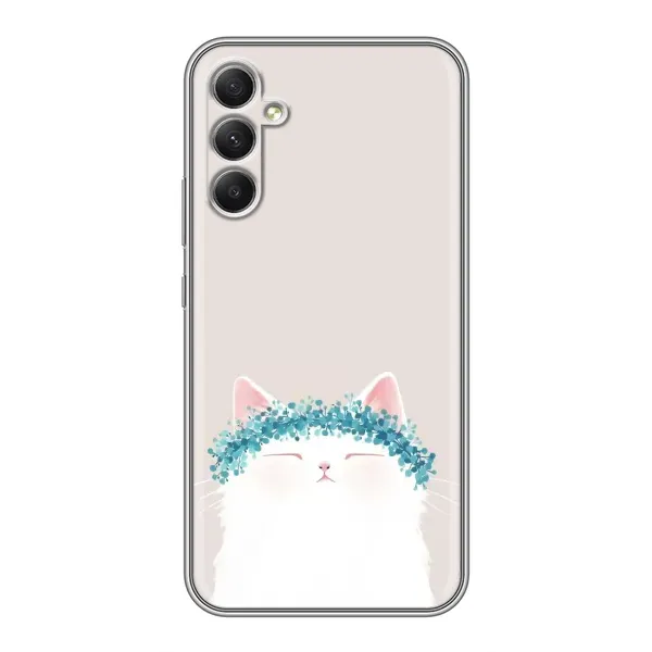 Чехол с рисунком «Белый котик» для Samsung Galaxy A34 Чехол с рисунком «Белый котик» для Samsung Galaxy A34