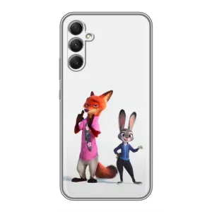 Силиконовый чехол с принтом Зоотрополіс для Samsung Galaxy A34 (Джуди и Ник)