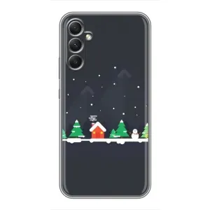 Силіконовий бампер на різдво для Samsung Galaxy A34 (Місто зимове)